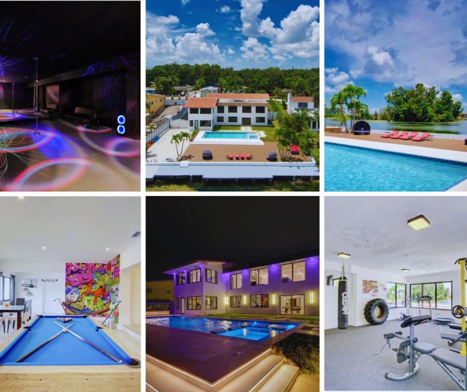 Pousada Luxe Waterfront Mansion W Private Nightclub, Cinema, Game Room, Gym & Pool Miami